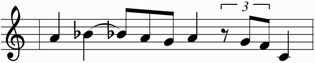 The musical phrase used to create William Basinski's Disintegration Loops piece.